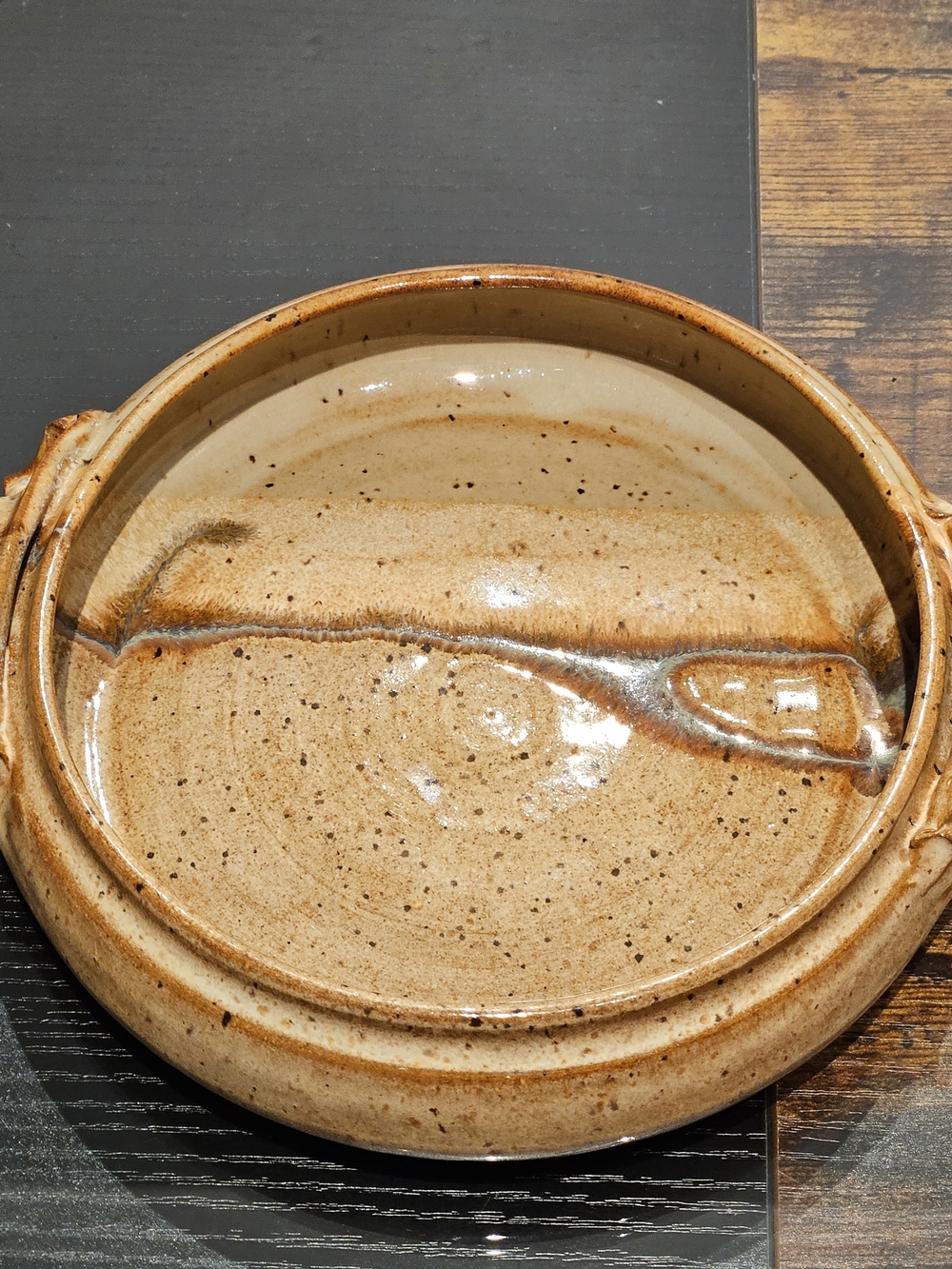 Handcrafted Joyce Wright Pottery Serving Dish - Speckled Tan